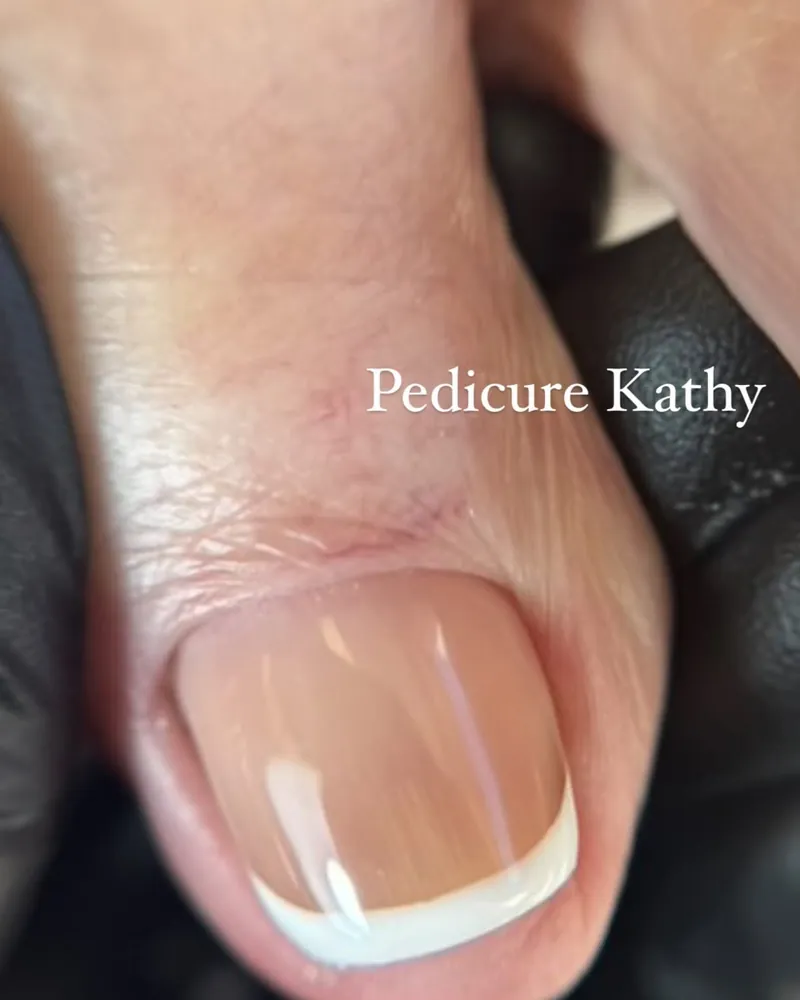 Close-up van een verzorgde teennagel, foto van Pedicure Kathy